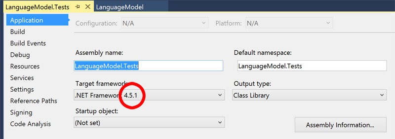 Choose the .NET target platform